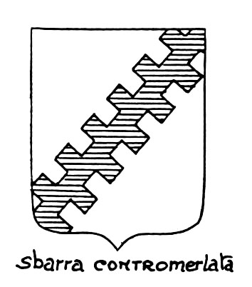 Image of the heraldic term: Sbarra contromerlata